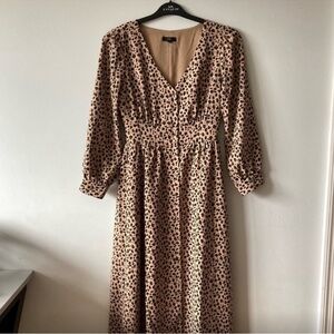 J. Crew Leopard Print Midi Dress